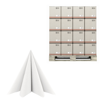 Airlaid Servietten, 1/4 Falz, 40 x 40 cm, weiss - Palette