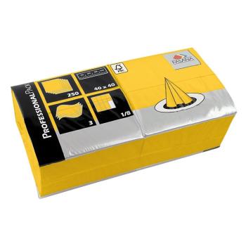 Papier Servietten, 1/8 Falz, 3-lagig, 40 x 40 cm, gelb, Fasana