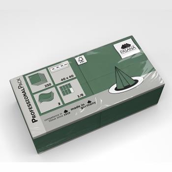 Papier Servietten, 1/8 Falz, 3-lagig, 40 x 40 cm, dunkel-grün, Fasana