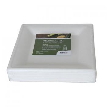 Teller Zuckerrohr weiss 26cm - Kopie