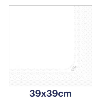 Preview: Tork Soft Dinnerservietten uni, 1/4 Falz, 3-lagig, 39 x 39 cm, weiss