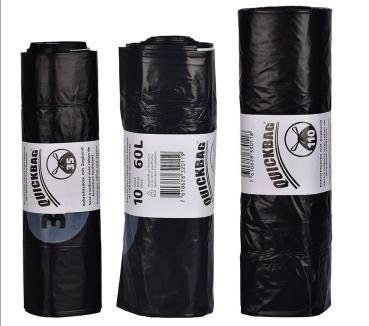 Preview: Kehrichtsäcke Quickbag, schwarz, 60 lt