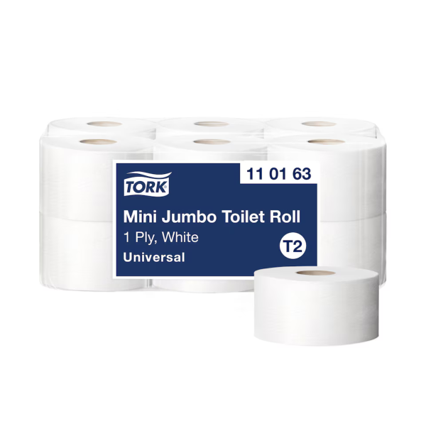 Toilettenpapier Jumborollen, 2-lagig, Zellstoff, weiss