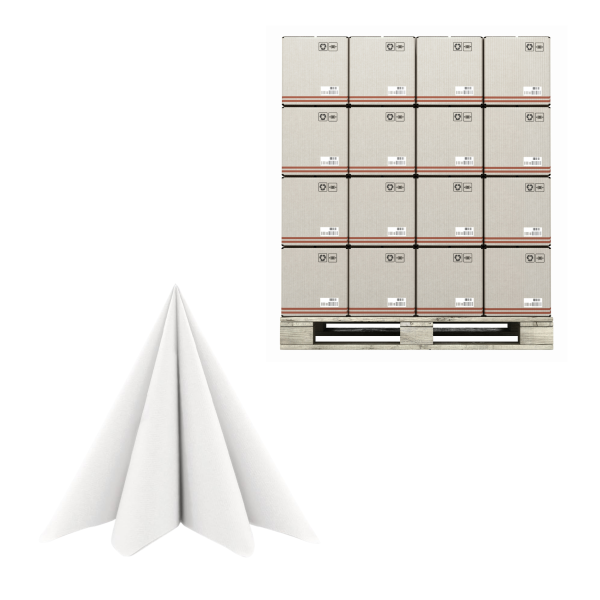 Airlaid Servietten, 1/4 Falz, 40 x 40 cm, weiss - Palette
