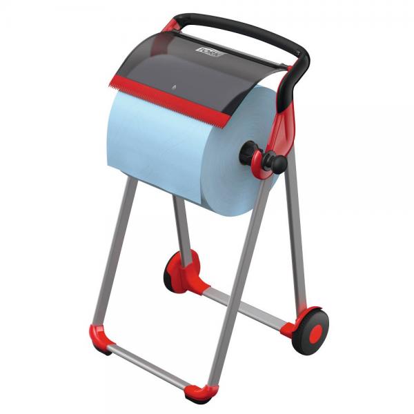 Rollenspender Bodenständer W1, Tork Performance, schwarz-rot