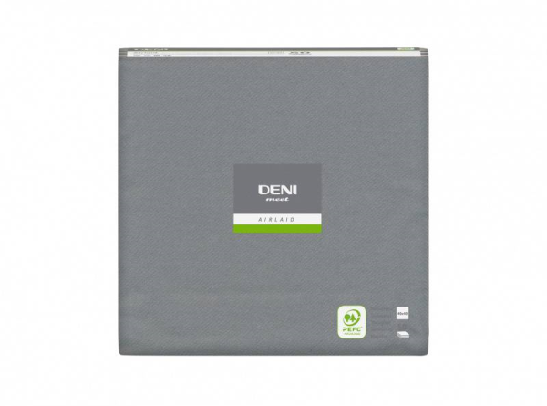 Airlaid Servietten Deni meet, 1/4 Falz, 40 x 40 cm, grau