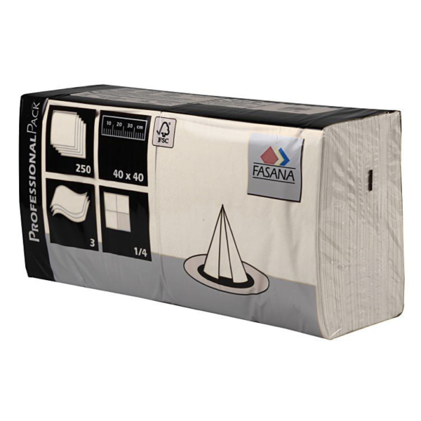 Papier Servietten, 1/4 Falz, 3-lagig, 40 x 40 cm, champagner