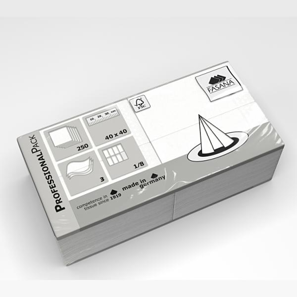 Papier Servietten, 1/8 Falz, 3-lagig, 40 x 40 cm, weiss