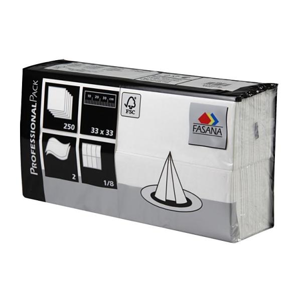 Papier Servietten 1/8 Falz, 2-lagig, 33 x 33 cm, weiss