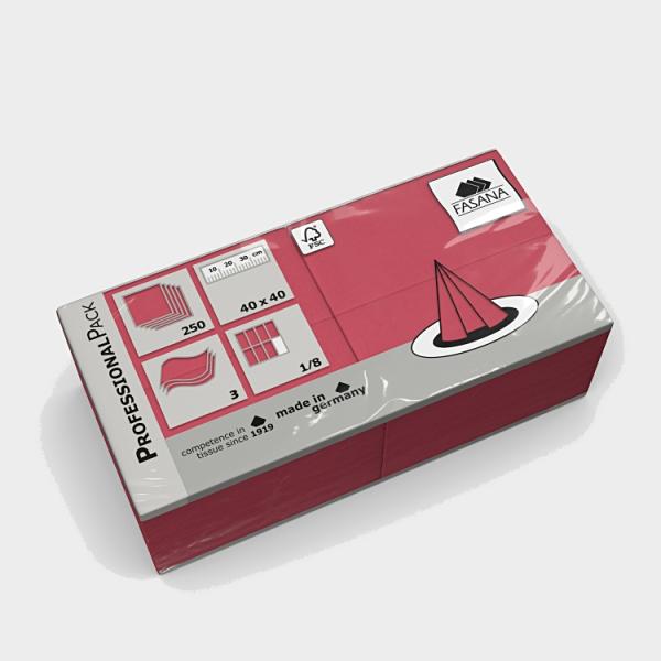 Papier Servietten, 1/8 Falz, 3-lagig, 40 x 40 cm, bordeaux