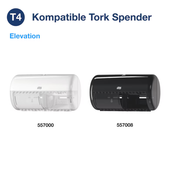 Tork weiches Kleinrollen Toilettenpapier T4, 3-lagig, Zellstoff, weiss