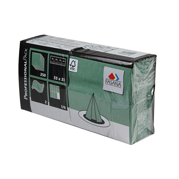 Papier Servietten 1/8 Falz, 2-lagig, 33 x 33 cm, grün