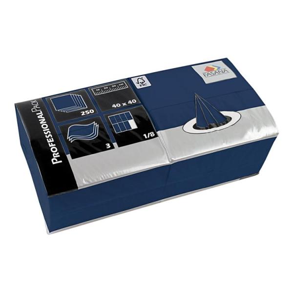 Papier Servietten, 1/8 Falz, 3-lagig, 40 x 40 cm, blau