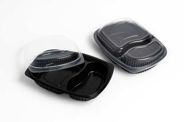 Menüschale 2-Teilig schwarz. 1000 ml - Kopie